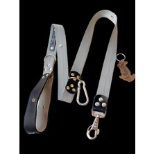 Balkonda Köpek gezdirme tasması hakiki deri füme kolon yumuşak sık dokuma kalın metal kancalı genişlik:3cm uzunluk:120cm dog leash B5-3