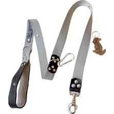 Balkonda Köpek gezdirme tasması hakiki deri füme kolon yumuşak sık dokuma kalın metal kancalı genişlik:3cm uzunluk:120cm dog leash B5-3