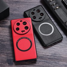 LR Joyful Xiaomi 13 Ultra Manyetik Kasa Magsafe Pu Deri Kaplamalı Pc+Tpu Telefon Kapağı ile Uyumlu (Yurt Dışından)