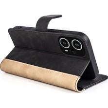 LR Joyful Xiaomi Redmi Note 12 Turbo / Poco F5 5g Pu Deri Cüzdan Telefon Kapağı Çift Renkli Ekleme Stand Kılıfı (Yurt Dışından)