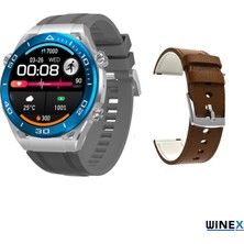 Winex 2024 Watch SK4 Ultimate Android İOs HarmonyOs Uyumlu Akıllı Saat Gümüş