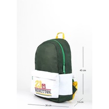 Benetton Yeni Sezon Noble Trade 23 White Green 3'lü Seti İlkokul Çanta Kalemlik 700 Ml Tritan Suluk
