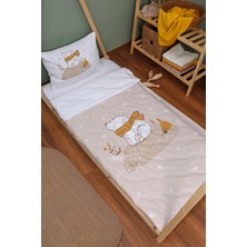 Organik Montessori Nevresim Takımı (100X200) - For Baby Serisi - Kahverengi Atkılı Ayı