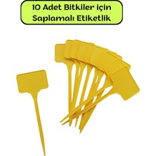 Özfiliz Mağaza Ekipmanları Sarı Saplamalı Mini Etiketlik (Bitkiler Için) Plastik Etiket Ince Saplı, Küçük Silinebilir Saplamalı