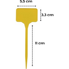 Özfiliz Mağaza Ekipmanları Sarı Saplamalı Mini Etiketlik (Bitkiler Için) Plastik Etiket Ince Saplı, Küçük Silinebilir Saplamalı