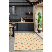 Homshtag Portakal Desenli Turuncu Minimal Salon Halısı Renkli Mutfak Halısı Tarz Oturma Odası Halısı