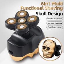 Qualis D3 Skull Tıraş Makinesi -5 Kafa + R4 Elektrikli Şarj Edilebilir Saç Kesme Tıraş Makinesi