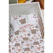 Tuğba Kuğu Anne Yanı Beşik Nevresim Takımı (60X100) - For Baby Serisi - Boho Boz Ayı