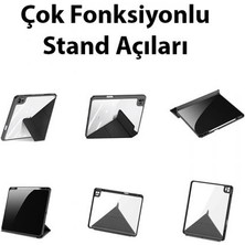 Coofbe Kalem Yerli Standlı Şeffaf Arka Kapak iPad Pro 11 Kılıf Tablet Kılıfı Manyetik iPad Pro 11 2022-2021-2020-2018