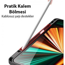 Coofbe Kalem Yerli Standlı Şeffaf Arka Kapak iPad Pro 11 Kılıf Tablet Kılıfı Manyetik iPad Pro 11 2022-2021-2020-2018