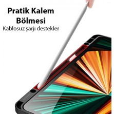 Coofbe Kalem Yerli Standlı Şeffaf Arka Kapak iPad Pro 12.9 Kılıf Tablet Kılıfı Manyetik iPad Pro 12.9 2022-2021-2020-2018