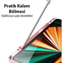 Coofbe Kalem Yerli Standlı Şeffaf Arka Kapak iPad Pro 12.9 Kılıf Tablet Kılıfı Manyetik iPad Pro 12.9 2022-2021-2020-2018