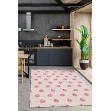 Homshtag Nar Desenli Kırmızı Halı Minimal Salon Halısı Renkli Mutfak Halısı Tarz Oturma Odası Halı