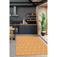 Homshtag Ananas Desenli Sarı Halı Minimal Salon Halısı Renkli Mutfak Halısı Tarz Oturma Odası Halı