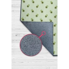 Homshtag Avokado Desenli Yeşil Halı Minimal Salon Halısı Renkli Mutfak Halısı Tarz Oturma Odası Halı