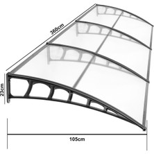 Garden Plastik Lupın Kapı Pencere Üstü Pratik Sundurma 105X360 - Şeffaf