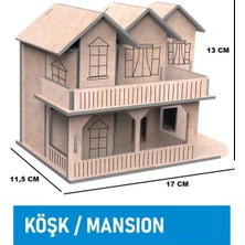 Hayal Ahşap Köşk Ev Maket Boyama Seti, 6'lı Boya ve Fırça Dahil