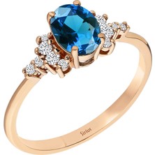 Sirius Pırlanta Pırlanta ve London Blue Topaz Taşlı Ilayda Yüzük 0447R0026