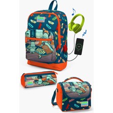 Coral High Kids Civit Neon Turuncu Kaykay Desenli USB Girişli 3’lü