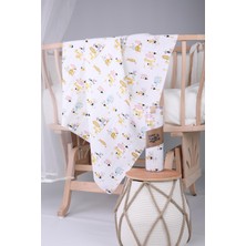 Baby Hola Müslin Örtü 85 x 90 cm Zürafa Desen Organik Hediyelik Emzirme Alt Açma Yenidoğan Puset Örtüsü