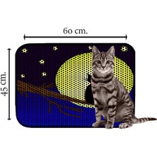 Miapet Elekli Desenli Kedi Tuvalet Önü Paspası 60 x 45 cm Moon