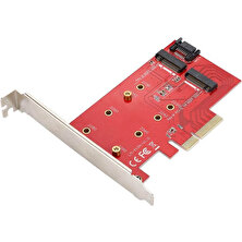 Wozlo M.2 Nvme Ngff B+M Key SSD To Pci-E X4 Express Kart 4x Çevirici Dönüştürücü