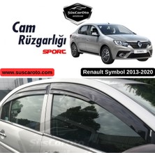 ŞüsCarOto Aksesuar Renault Symbol 2013-2020 Uyumlu Mugen Cam Rüzgarlığı Seti Piano Black 4'lü Ithal