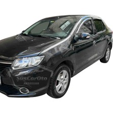 ŞüsCarOto Aksesuar Renault Symbol 2013-2020 Uyumlu Mugen Cam Rüzgarlığı Seti Piano Black 4'lü Ithal