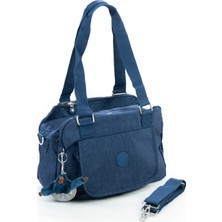 İmaks 571 Krinkıl/klinkır Su Geçirmez Ithal Kumaş Çok Gözlü Anne Okul Postacı El Omuz Çanta Lacivert 9-5c