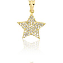 Lilarote Taşlı Yıldız Altın Kolye Ucu