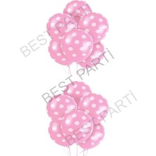 Best Parti Pembe Puanlı Balon 10 Adet