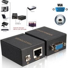 Wozlo 60M VGA Extender CAT5E 6 RJ45 Ethernet Kablosu ile VGA Uzatma 60 Metre VGA Uzatıcı