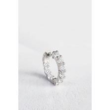 MorMajor Silver Tekli Ithal 1.7cm Halka Fancy Kesim Taşlı Gümüş Küpe
