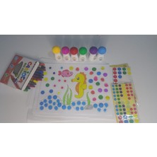 Dot Markers 6'lı Mini Boya Kalemi ve Boyama Kitabı Seti ( Nokta Etiketi Hediyeli)