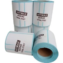 Hitmax 80 x 40 + 6 Termal Etiket G.80 mm Y.40 mm Bir Rulo 500 Adet