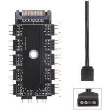 Wozlo 11 Port 5V 3 Pin Argb Rgb LED Fan Çoklayıcı Splitter Hub 50 cm Kablo - Sata Güç