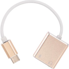 Wozlo USB Type-C Harici Ses Kartı 3.5mm Kulaklık ve Mikrofon Girişli