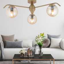 Apliqa Diaspor 3'lü Eskitme Bal Camlı Modern Plafonyer Genç Odası Yatak Odası Retro Salon Avize