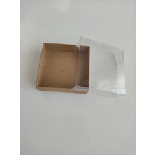 SkyBox 9 x 9 x 3 cm Asetat Kapaklı Kraft Kutu 100 Adet