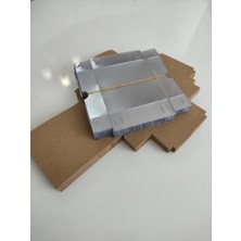 SkyBox 9 x 9 x 3 cm Asetat Kapaklı Kraft Kutu 100 Adet