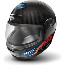 Wgx Carbon Desen Motosiklet Kaskı Kapalı Siyah (L)