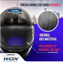 Wgx Carbon Desen Motosiklet Kaskı Kapalı Siyah (L)