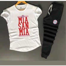 Amor Man Büyük Beden Özel Tasarım Mıa San Mıa Baskılı %100 Pamuk Kısa Kollu Yazlık Erkek Eşofman Takımı