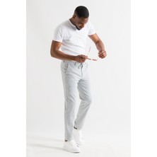 Akçaylar Slimfit Çizgili Beli Lastikli Iplikli Duble ve Boru Paça Yazlık Erkek Jogger Pantolon