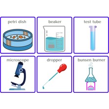 Laboratory Flashcard: Memory And Matching Game:  96 Kartlı Ingilizce, Laboratuvar Araç ve Gereçleri Hafıza ve Eşleştirme Oyunu