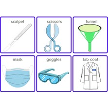 Laboratory Flashcard: Memory And Matching Game:  96 Kartlı Ingilizce, Laboratuvar Araç ve Gereçleri Hafıza ve Eşleştirme Oyunu