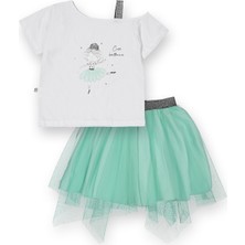 Novy Baby Hayal Tüllü Etek Düşük Omuzlu Tshirt Kız Çocuk 2'li Takım - 2-9 Yaş - 2091