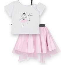 Novy Baby Hayal Tüllü Etek Düşük Omuzlu Tshirt Kız Çocuk 2'li Takım - 2-9 Yaş - 2091