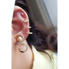MorMajor Silver Tekli Ithal Fancy Kesim Sarı Damla Gümüş Piercing Küpe