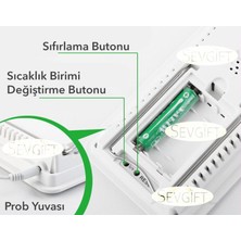 Sevgift Sc-303 Kablolu Alarmlı Sıcaklık Ve Nem Ölçer